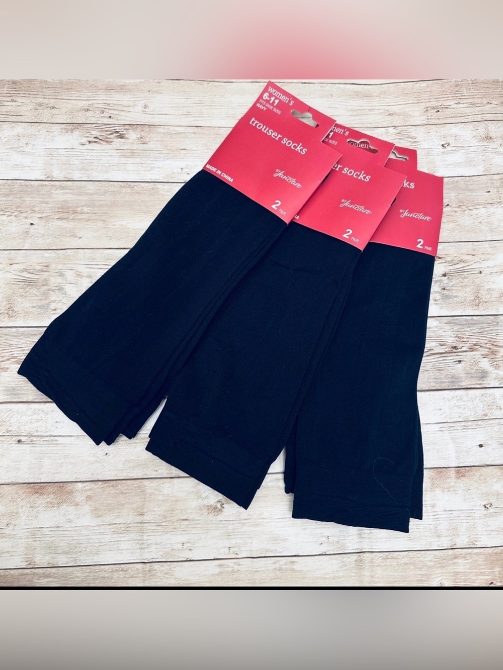 Juncture*Womens knee high trouser socks*6 pairs*BNWT’s*Navy Blue*